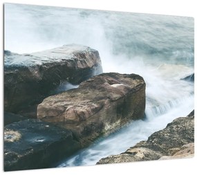 Obraz na szkle - siła wody (70x50 cm)