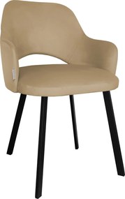 Krzesło Milano tkanina Welur noga metalowa : Kolor nogi - Czarna profil, Kolor tkaniny - VELVET - MG06, Typ siedziska - Siedzisko stałe