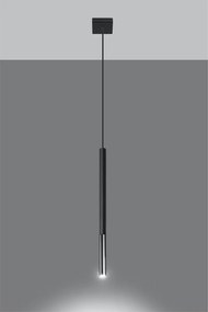 Metalowa lampa wisząca w czarno-srebrnym kolorze Asarot – Sollux