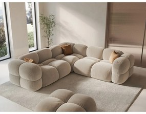 Beżowy aksamitny narożnik Loretto – Cosmopolitan Design