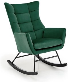 Fotel bujany BAZALTO VELVET zielony HALMAR