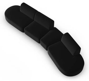 Czarna aksamitna sofa prawostronna 428 cm Paolo – Milo Casa