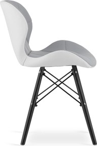 Krzesło LAGO ekoskóra - szaro-białe / nogi czarne