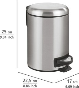 Wenko Kosz na śmieci z pedałem Leman 3 l, stal nierdzewna, 3 l