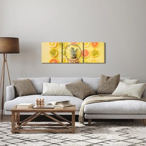 Obraz owoców (z zegarem) (90x30 cm)