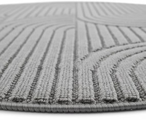Dywan nowoczesny 3D Helix Geometria szary 120 cm x 120 cm koło