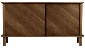 Brązowa komoda z litego drewna dębowego z drzwiami przesuwnymi 135x73,5x48 cm Italic – UMAGE