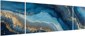 Obraz - Niebieska marmurowa abstrakcja (170x50 cm)