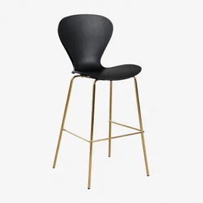Zestaw 4 Wysokich Stołków Uit ↑75 Cm & Goud & Czarny Polipropylen & Polipropylen - Sklum