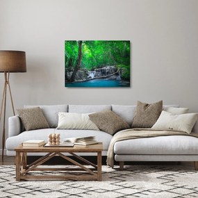 Obraz na szkle - Wodospad Erawan, Kanchanaburi, Tajlandia (70x50 cm)