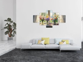 Obraz - Bukiet przy oknie (125x70 cm)