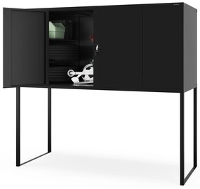 Szafa metalowa do garażu GEORGE, 2250 x 2100 x 900 mm, czarna