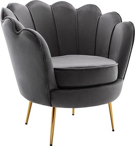 Fotel DANDELION z weluru – kolor antracytowy marki Pascal Morabito