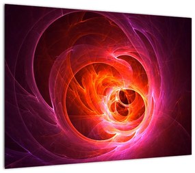 Obraz na szkle - nowoczesny obraz różowej abstrakcji (70x50 cm)