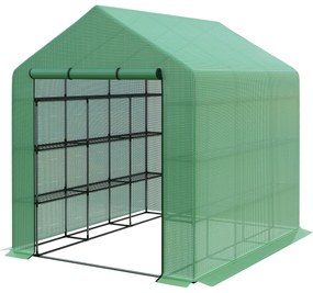 Outsunny szklarnia z półkami idealna na pomidory i inne rośliny skrzynia inspektowa duża 244x182x213cm | Aosom PL