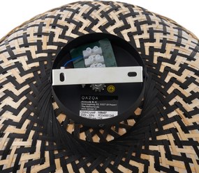 Lampa sufitowa w stylu art deco, czarna bambusowa, 40 cm - Alka