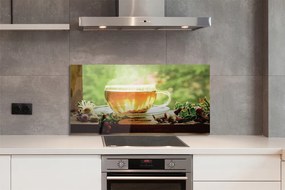 Szklany Panel Gorący Napar Ziołowy