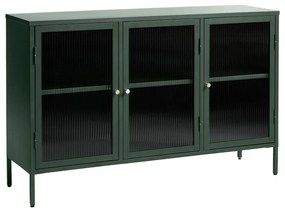 Zielona metalowa witryna Unique Furniture Bronco, wys. 85 cm