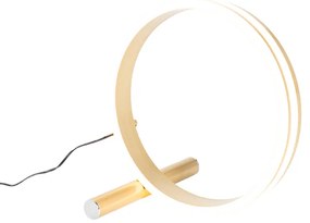 Designerska lampa stołowa mosiądz z wbudowanym LED 3-stopniowy ściemniacz - NavaraDesignerski Oswietlenie wewnetrzne