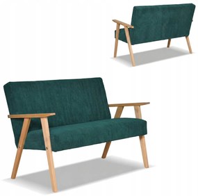 Sofa w stylu PRL retro vintage SOLER Family Meble zielony sztruks Anafi