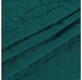 Turkusowa narzuta na łóżko ze wzorem STONE Rozmiar: 170 x 210 cm