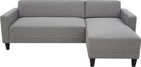 Narożnik stały 4-osobowy Reversible w Materiale Mysz z Pojemnikiem - Poliester - Szary