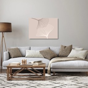 Obraz na szkle - Beżowe liście N⁰2 (70x50 cm)