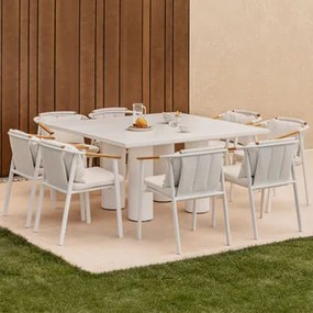 Zestaw Składający Się Z Kwadratowego Stołu O Wymiarach 150x150 Cm Z Cementu Lizbońskiego I 8 - Sklum