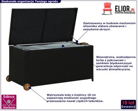 Czarna skrzynia ogrodowa B8-K50