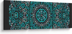 Obraz abstrakcji ozdobnej (z zegarem) (90x30 cm)