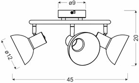 Potrójna metalowa lampa sufitowa do kuchni czarny + złoto - Z029-Lovigr