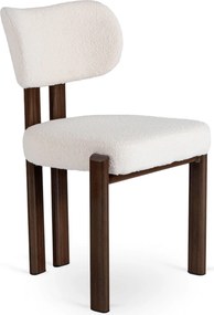 Zestaw Stół Rozkładany Ceramiczny REX 2 180-240 cm Biały Marmur/Orzech i 4 Krzesła Tapicerowane GRENADA Kremowe Nowoczesne