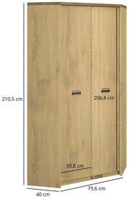 Szafa narożna w stylu loft dąb cremona + dąb lefkas R9-M73