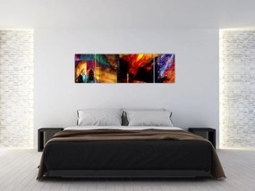 Obraz - Kolorowa abstrakcja miasta (170x50 cm)