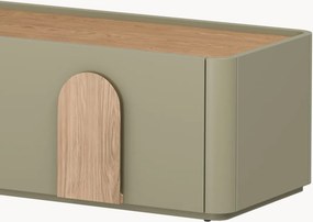 Szafka RTV Amilio 170 cm z szufladą - eukaliptus / dąb baltic dune / uchwyty dąb naturalny