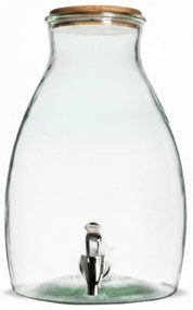 Szklany dozownik do napojów GUSTA z drewnianą pokrywką 5,5 L