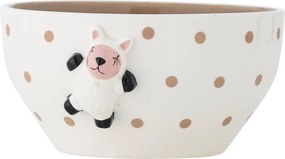 Biało-brązowa kamionkowa miska dla dzieci ø 14 cm Dolly – Bloomingville Mini