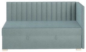 Niebieskie narożne łóżko dziecięce ze schowkiem i materacem 90x200 cm Snugi – Ghado