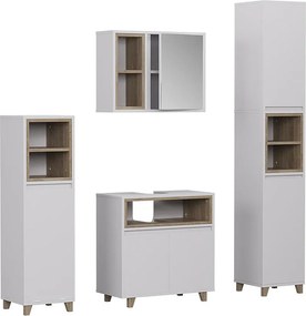 Zestaw mebli łazienkowych biały/dąb 60x30x61 elnor