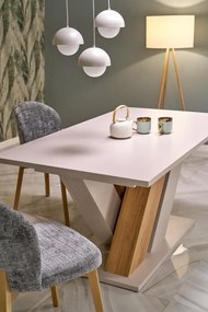 Stół rozkładany BRANDON 160(200)x90cm kaszmir/dąb cremona mat HALMAR