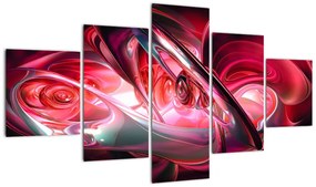 Obraz czerwonych fraktali (125x70 cm)