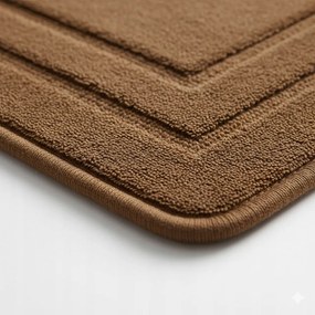 Dywanik Łazienkowy Brązowy 40x60 cm Dekoracyjny Gumowy Spód Antypoślizgowy