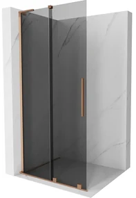 Mexen Velar L ścianka prysznicowa rozsuwana Walk-in 120 x 200 cm, grafit 8 mm, miedź szczotkowana - 871-120-003-43-65