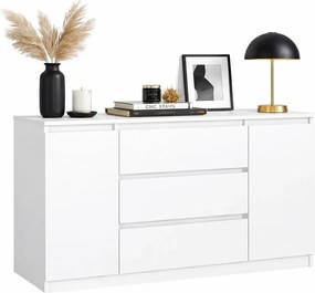 Biała Komoda Z 3 Szufladami I Drzwiczkami K7-E38