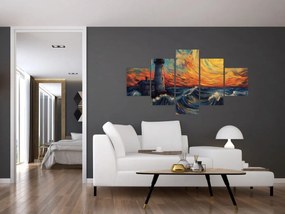 Obraz - Latarnia morska w falach (125x70 cm)