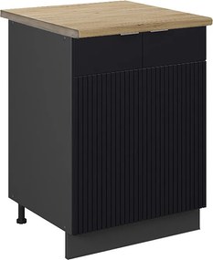 Szafki kuchenne czarne paski 60x60x82 fame-line