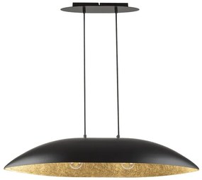 Lampa wisząca nowoczesna, podłużna - Gondola czarno-złota, szerokość 84, 114cm