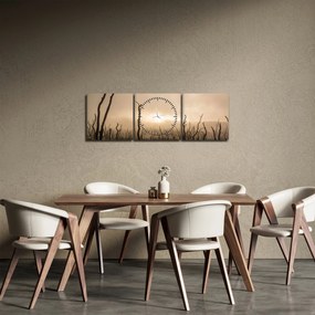 Obraz - Nagie drzewa (z zegarem) (90x30 cm)