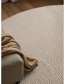 Wełniany okrągły dywan tkany ręcznie w jasnym naturalnym kolorze ø 150 cm Eleni Natural White – Hanse Home