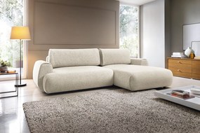 Narożnik tapicerowany POCKET M z funkcją spania z pojemnikiem nowoczesny modern organic minimalistyczny